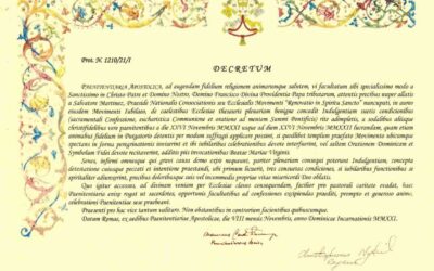 Nota esplicativa  sul Decreto della Penitenzieria Apostolica  inviato al Rinnovamento nello Spirito in occasione del Giubileo d’Oro del Rinnovamento in Italia