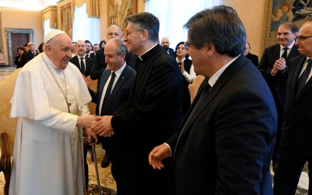 Udienza con Papa Francesco, Città del Vaticano – 20 gennaio 2024 – Saluto Giuseppe Contaldo, Presidente Nazionale