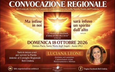 Convocazione regionale del RnS in Umbria domenica 18 ottobre 2026 ad Assisi
