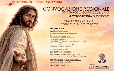 Domenica 4 ottobre 2026, a Dübendorf, la Convocazione regionale dei Cenacoli, Gruppi e Comunità del RnS in Svizzera, con la relazione del presidente nazionale Giuseppe Contaldo