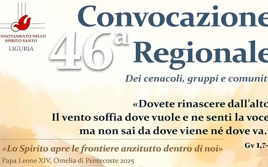 46^ Convocazione regionale del RnS in Liguria domenica 11 ottobre 2026 ad Alassio (SV)